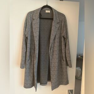 Melloday houndstooth long blazer jacket